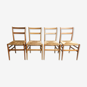 Ensemble de 4 chaises Leggera par Gio Ponti