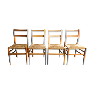 Set of 4 Leggera chairs by Gio Ponti