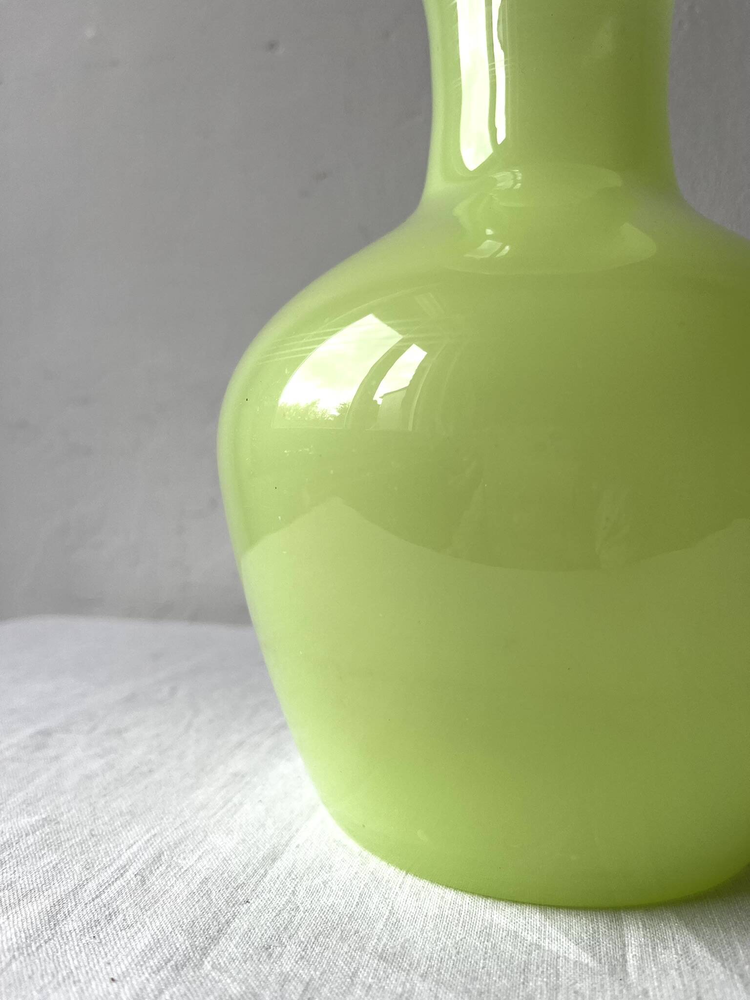 Pastel green opaline vase