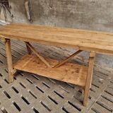 Old work table kitchen island bar table oak