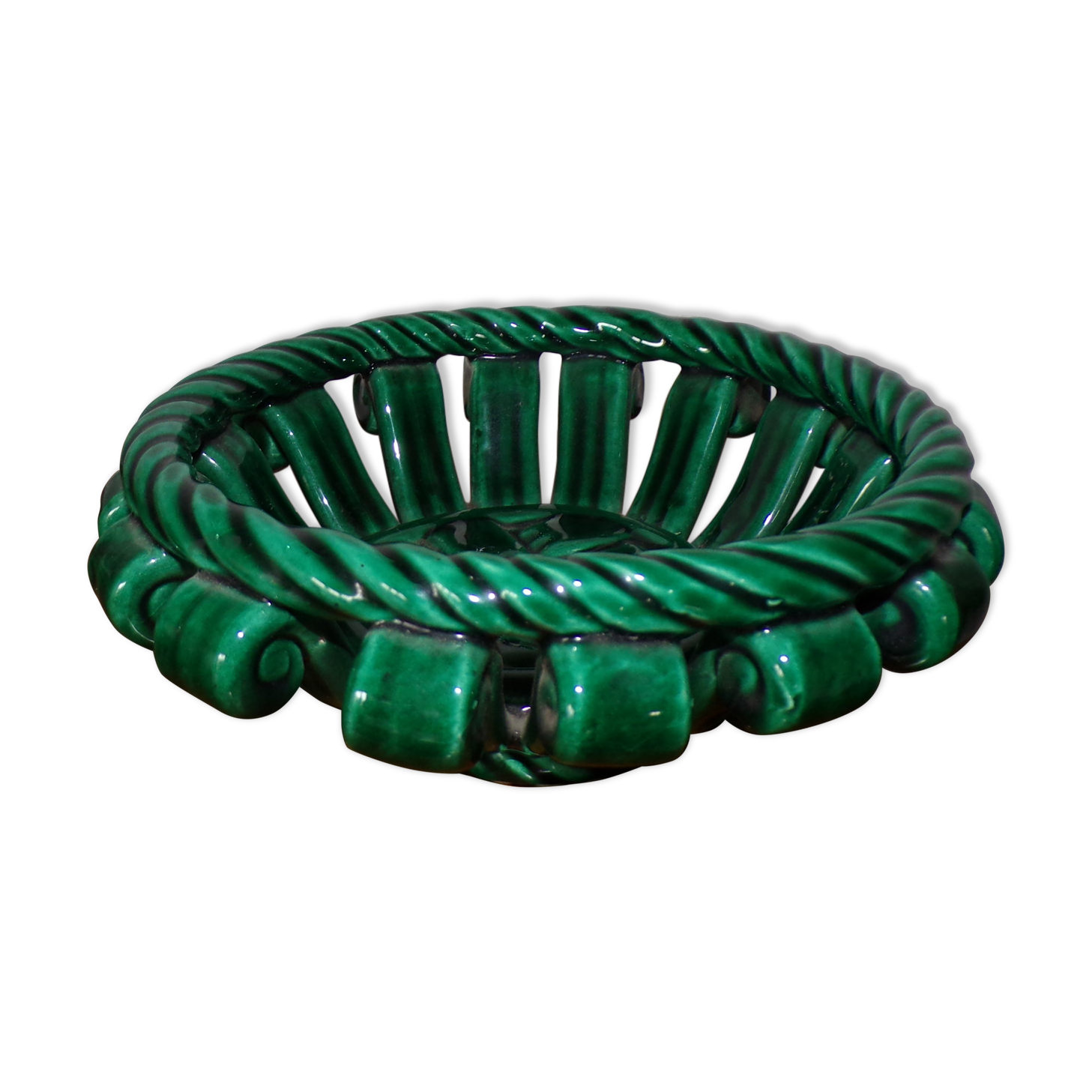 Empty cup pocket vintage braided ceramic pocket