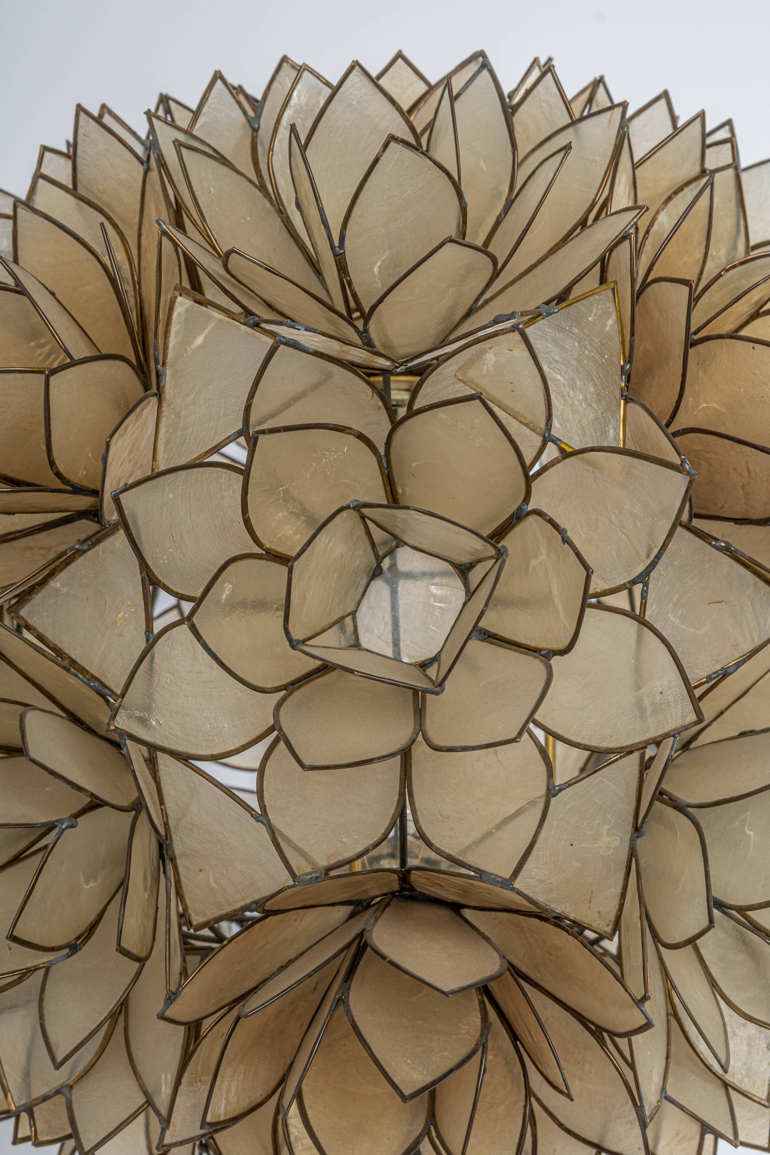 Capiz Shell Lotus Ball Table Light Germany, 1960s