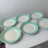 Lot de 6 assiettes plates vintage de marque luneville