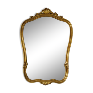 Miroir doré biseauté style rocaille