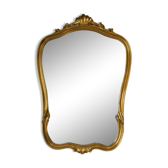 Beveled golden mirror rocaille style deknudt belgium vintage