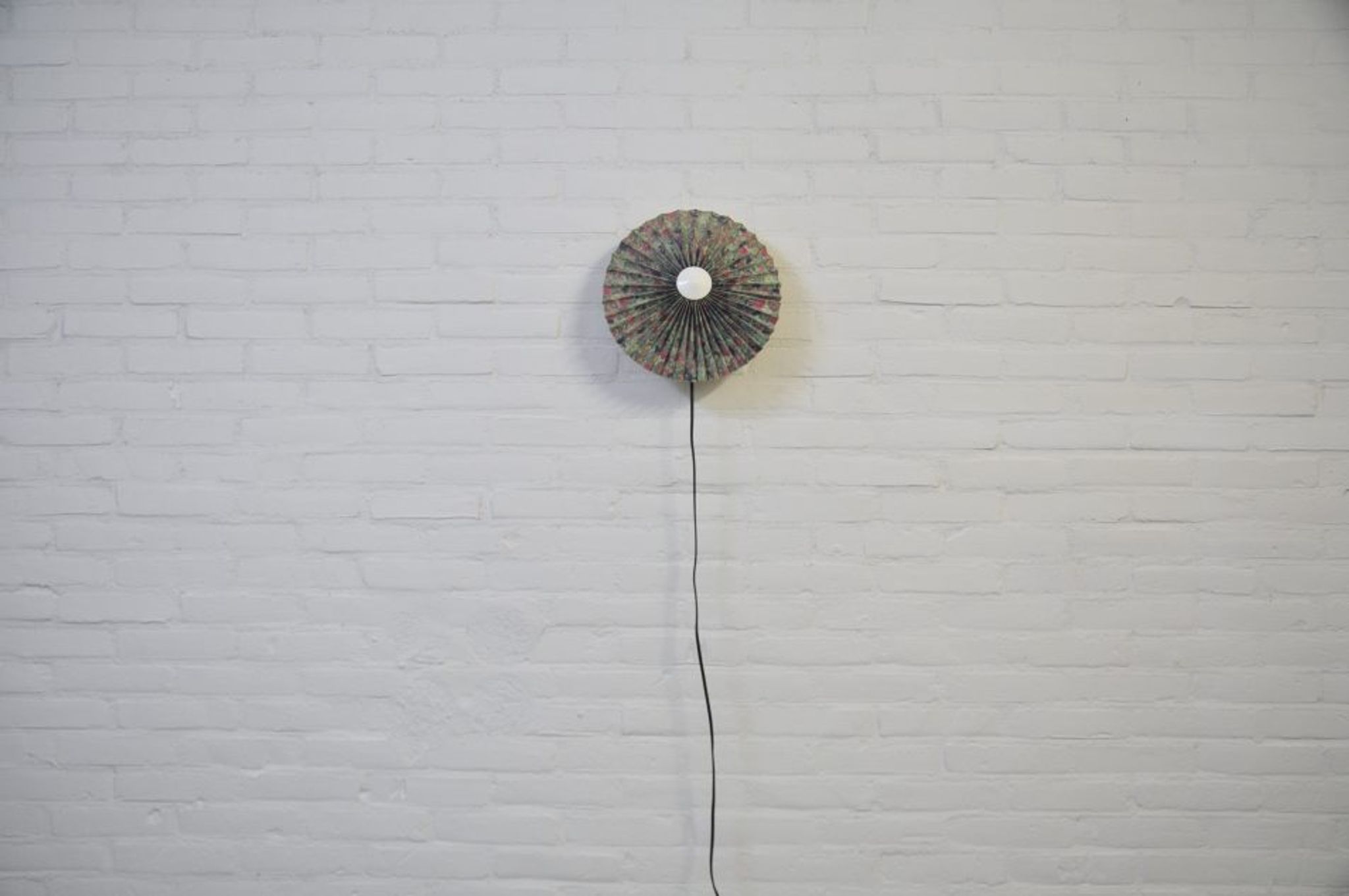 Vintage wall lamp in pleated fabric