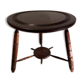 Table basse moderniste en bois tourné, années 1950
