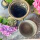 Pair of caches pots in brass repelled nineteenth century