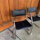 Set of 2 black chrome Bauhaus chairs in tubular steel - Italian design from the 1970s.