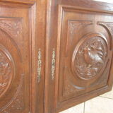 Pair of old carved wooden door