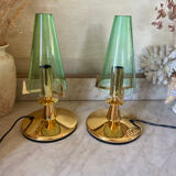 Pair of vintage Italian F.Fabbian bedside lamps