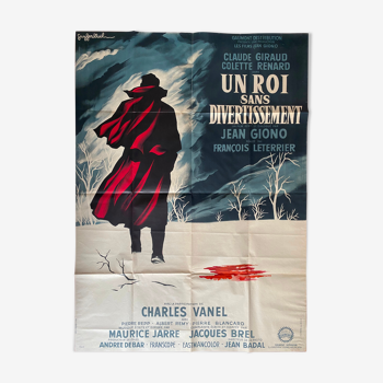 Affiche cinéma "Un Roi sans Divertissement" Jean Giono 120x160cm 1963