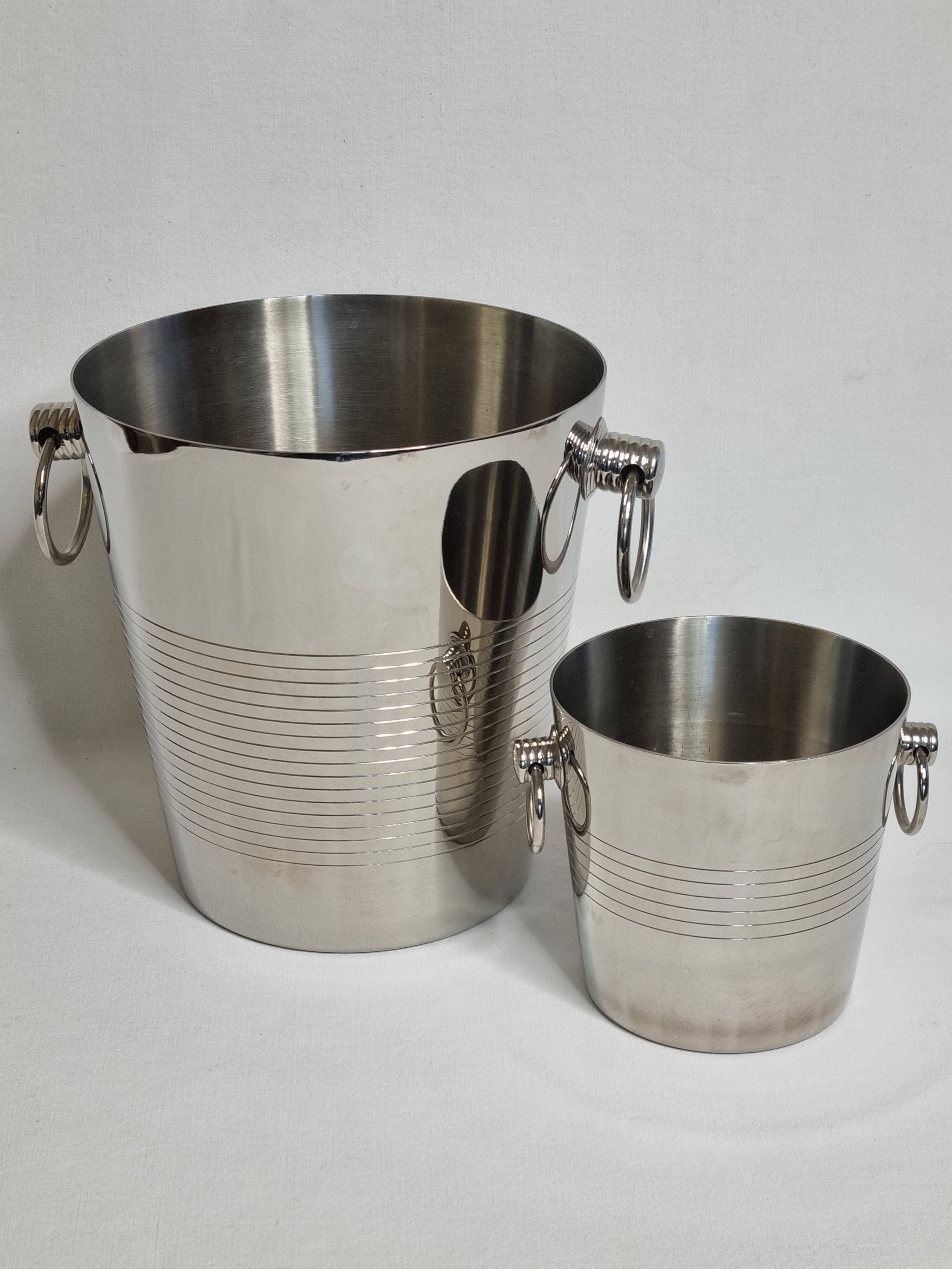Letang Rémy stainless steel champagne cooler and ice bucket from the 80s
