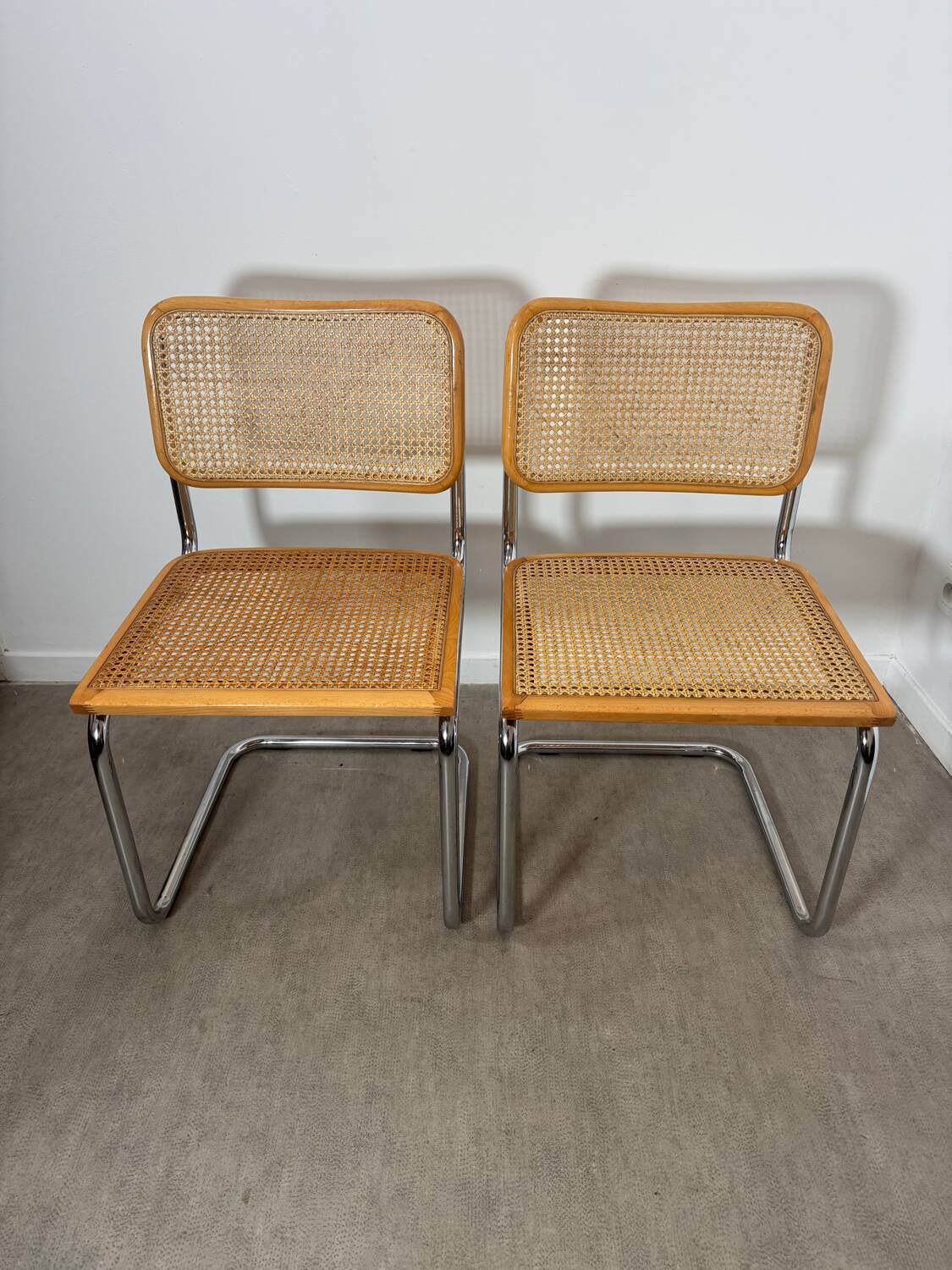 Pair of Cesca chairs by Marcel Breuer B32 made in Italy