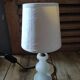 Bedside desk lamp base alabaster lampshade pearl