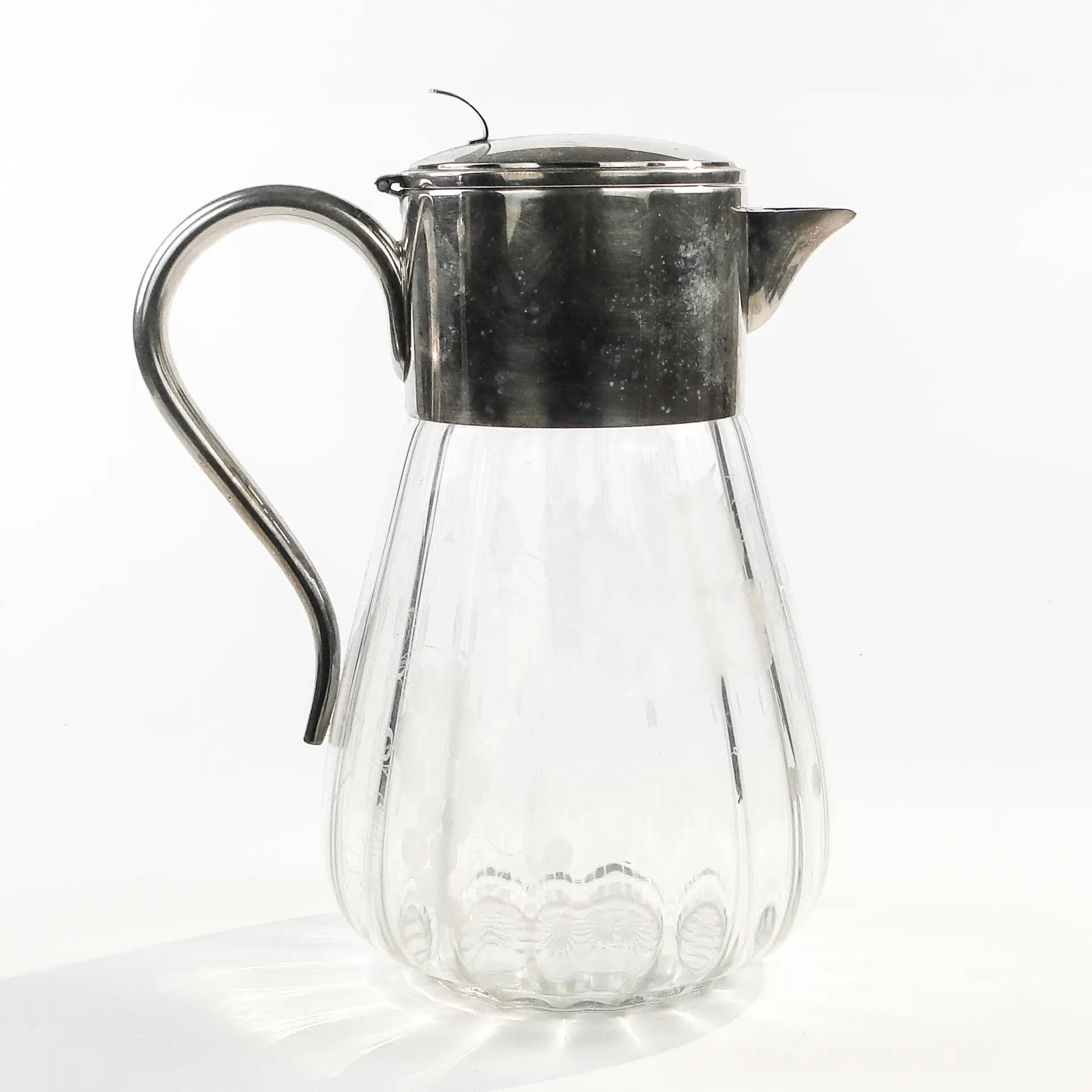 Art Deco wine jug, glass, Germany, 1920s