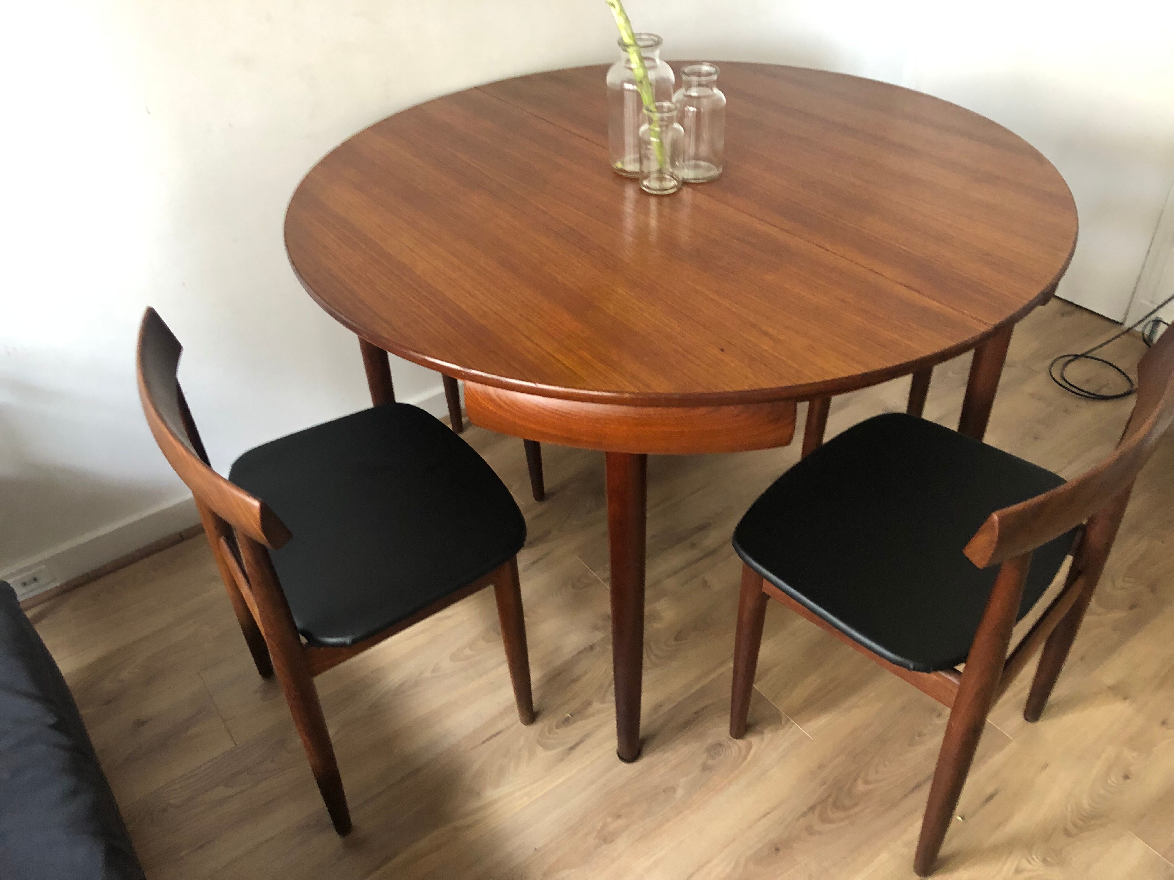 Set table and Chair Hans Olsen 1950 Scandinavian teak