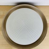50s round wall light in metal and opaline, ceiling light