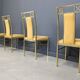 Vintage brass dining chairs by Belgochrom, 1970s