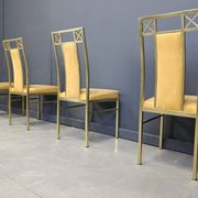 Vintage brass dining chairs by Belgochrom, 1970s