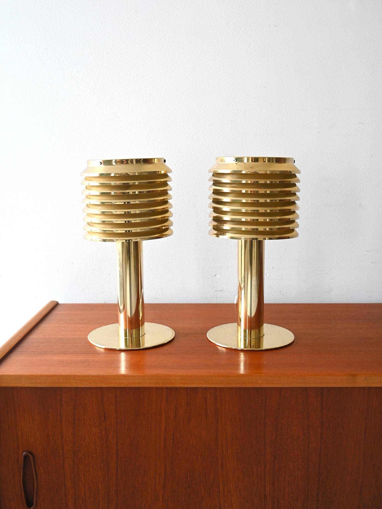 Pair of model B142 brass table lamps by Hans-Agne Jakobsson