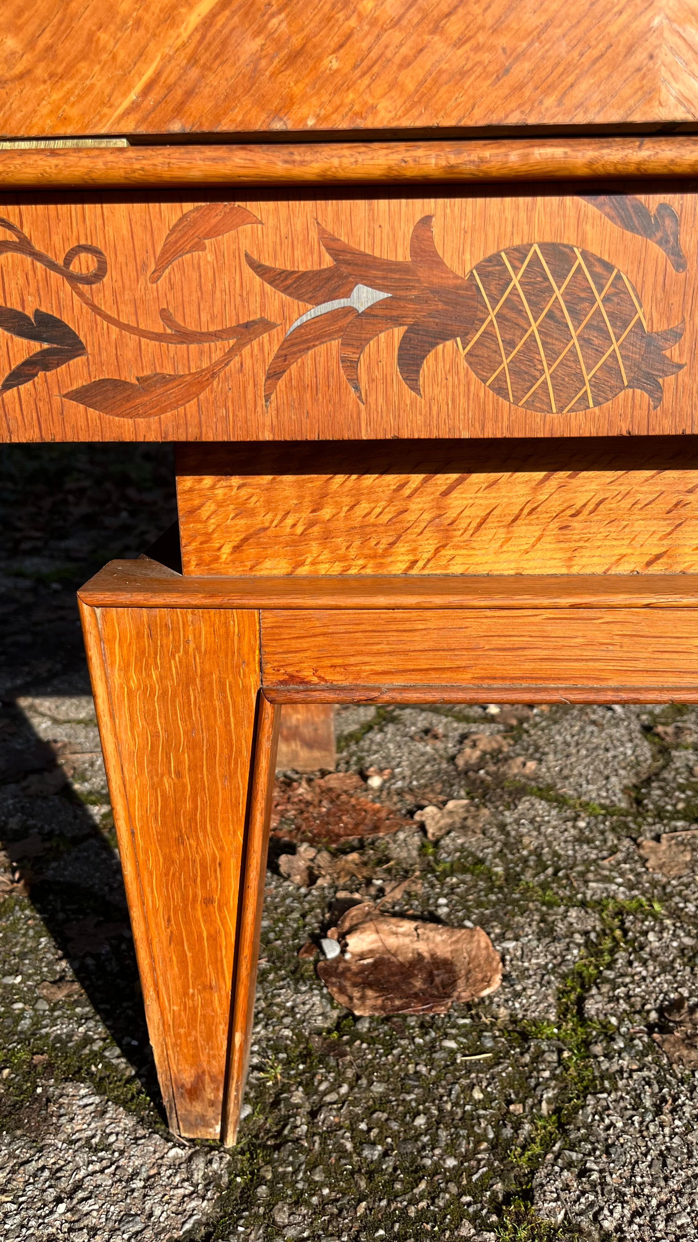 Oak and marquetry row 50s