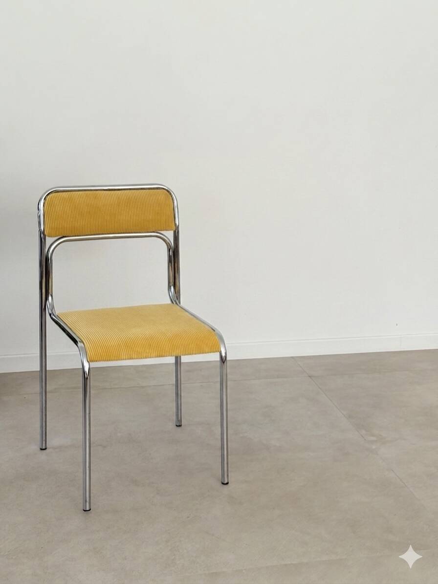 Pair of vintage Bauhaus chrome metal chairs