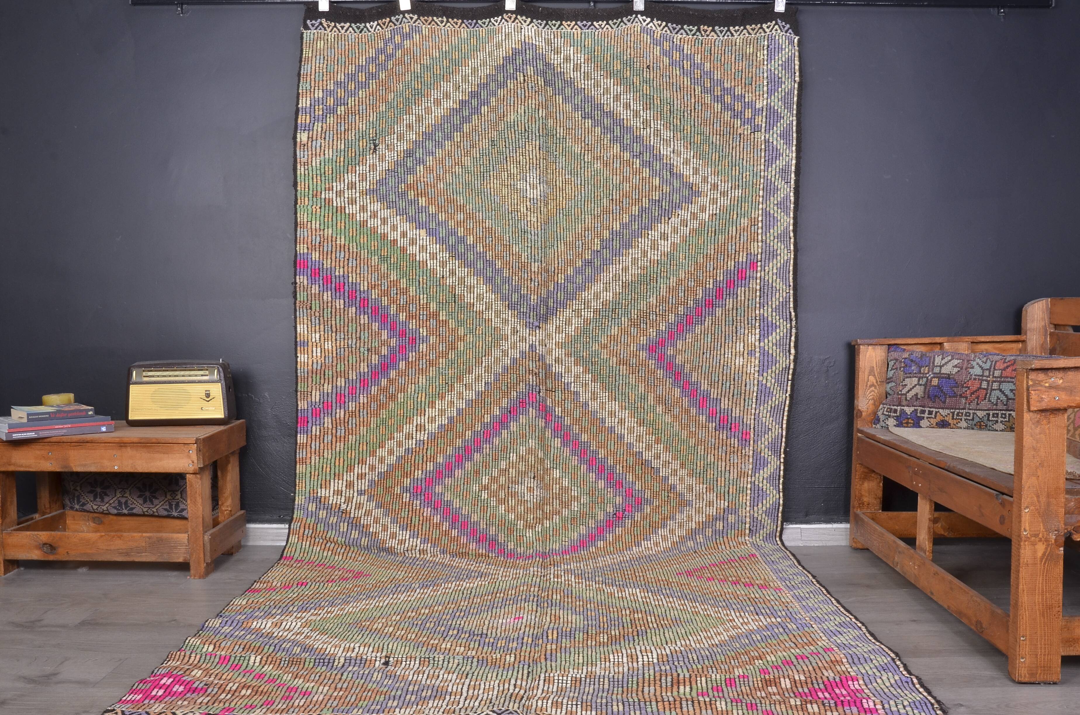 Oushak Colourful Handwoven Kilim Rug sku 1892