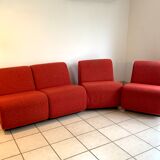 Set of 4 vintage modular easy chairs