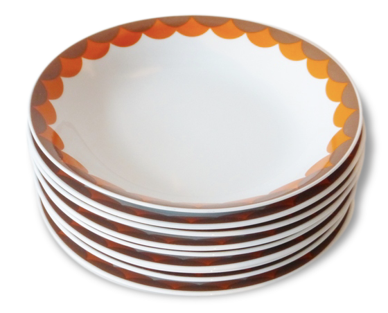 Suite 10 soup plates Winterling Bavaria 70s vintage 70's space age