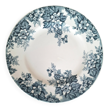 Assiette montée ancienne en faïence terre de fer