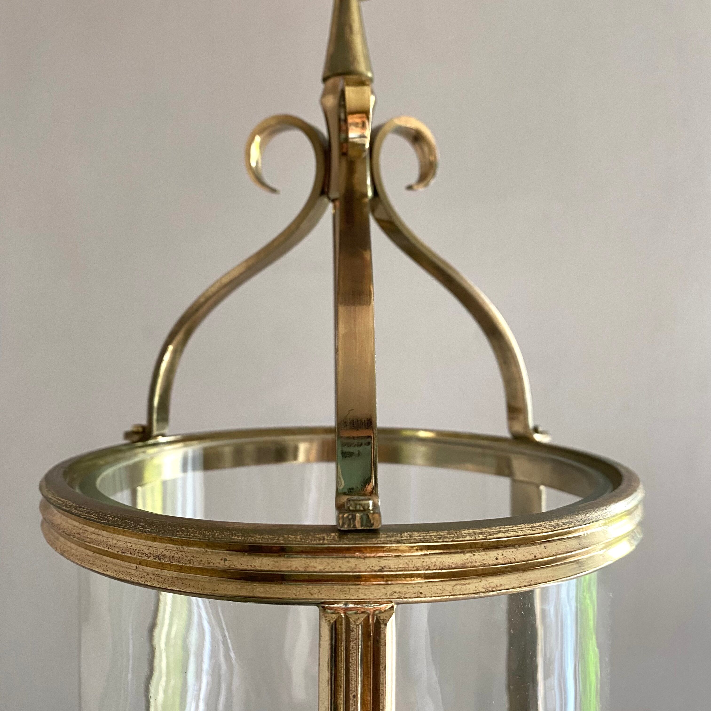 Golden lantern pendant lamp