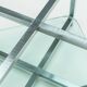 Two-tier glass side table with aluminium frame