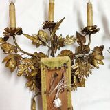 Pair of brass appliques. France, 1960s.