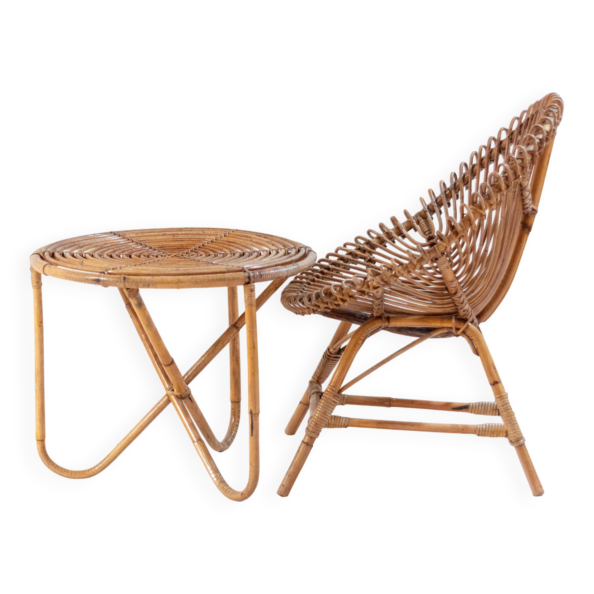 1960 Midcentury Modern Italian Bamboo Lounge Set
