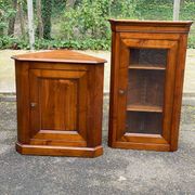 19th-century Louis Philippe corner display cabinet in solid wood.
