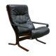 Siesta Scandinavian armchair in black leather by Ingmar Relling for Westnofa editions