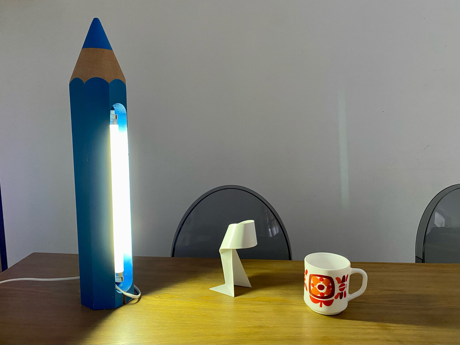 Stone pencil lamp Sala for Vilac Vintage minimalist 80s