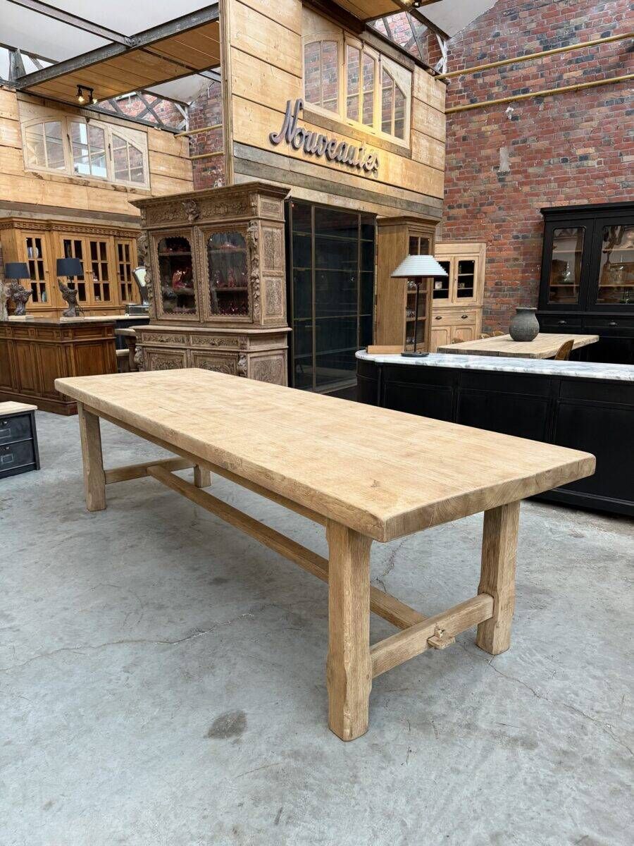 Large farmhouse table in solid oak