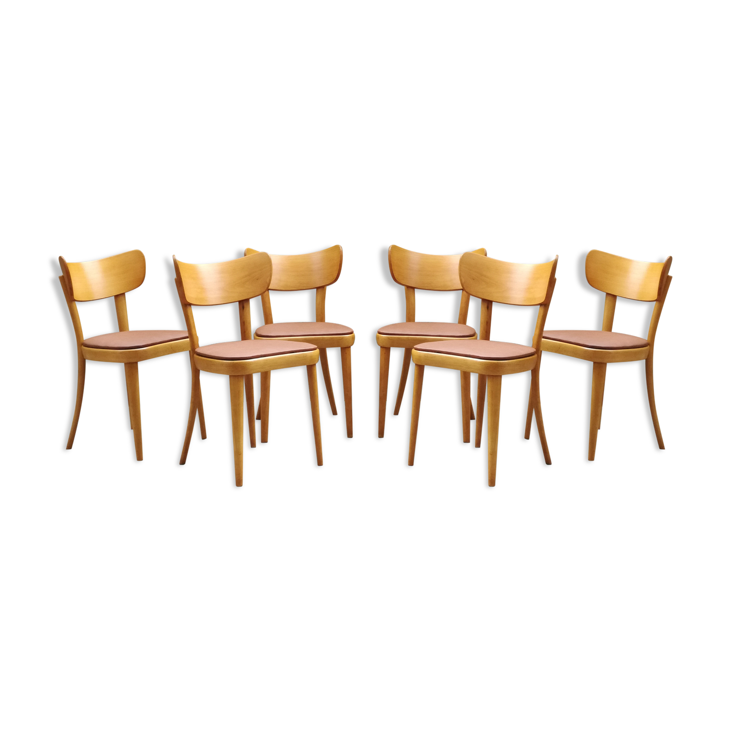 6 thonet chairs in blond wood