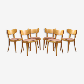 6 chaises bistrot Thonet en bois blond