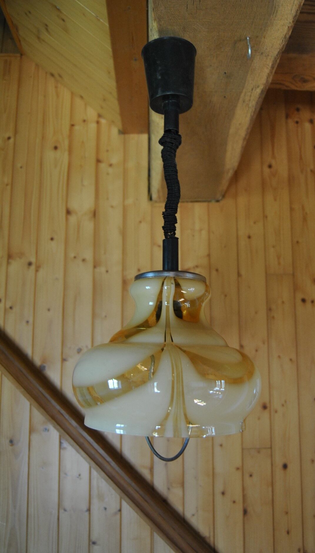 Two-color glass kitchen chandelier 70s