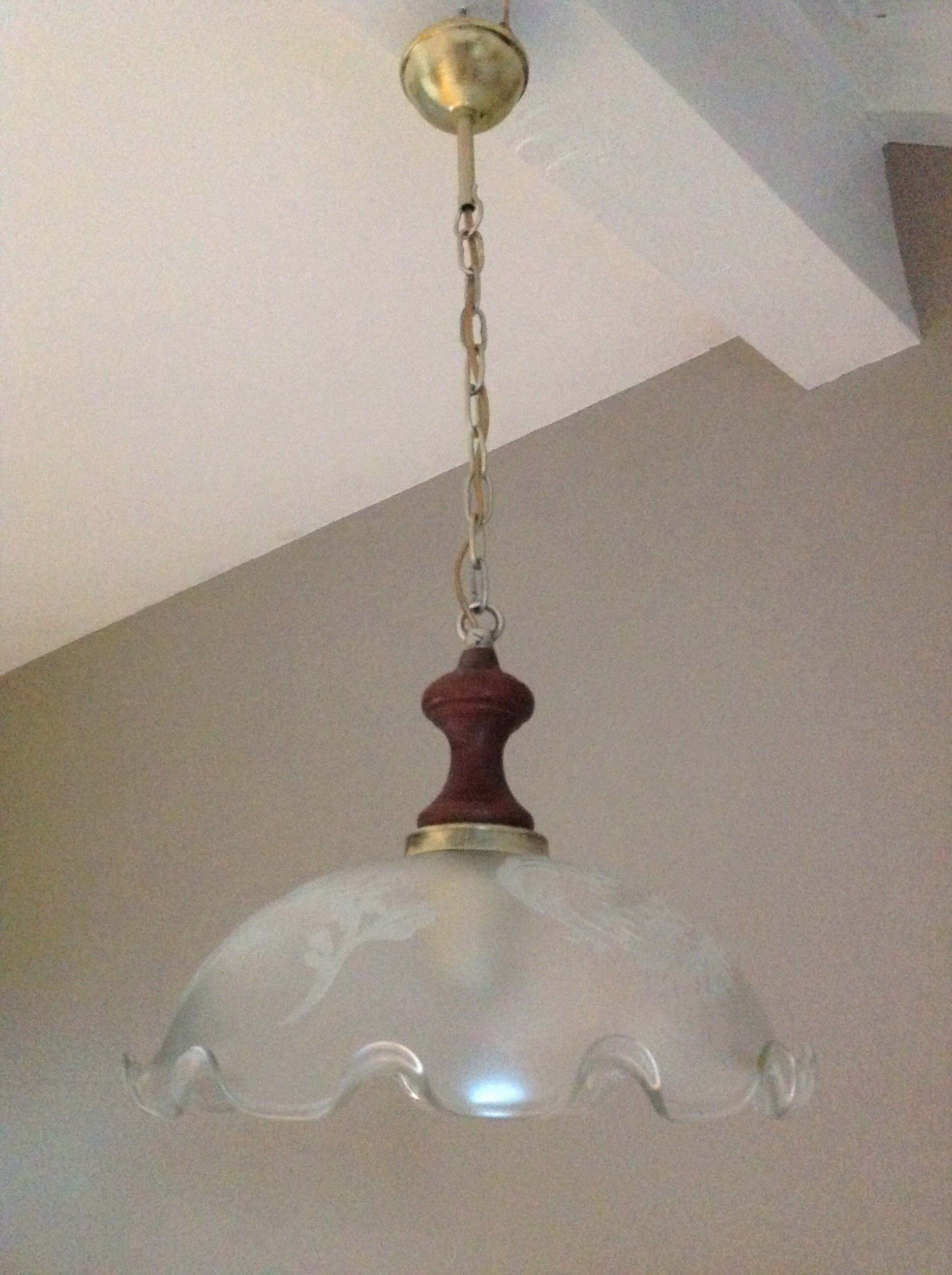 Art deco art style depoli glass hanging