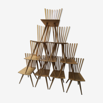 10 chaises Mikado par Johannes Foersom et Peter Hiort-Lorenzen pour Fredericia, années 1990, Set de 10