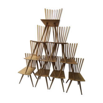 Mikado Chairs by Johannes Foersom and Peter Hiort-Lorenzen for Fredericia, 1990s, Set of 10