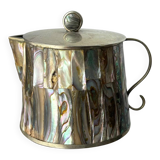 Abalone shell & alpaca jar, Mexico, 1970s