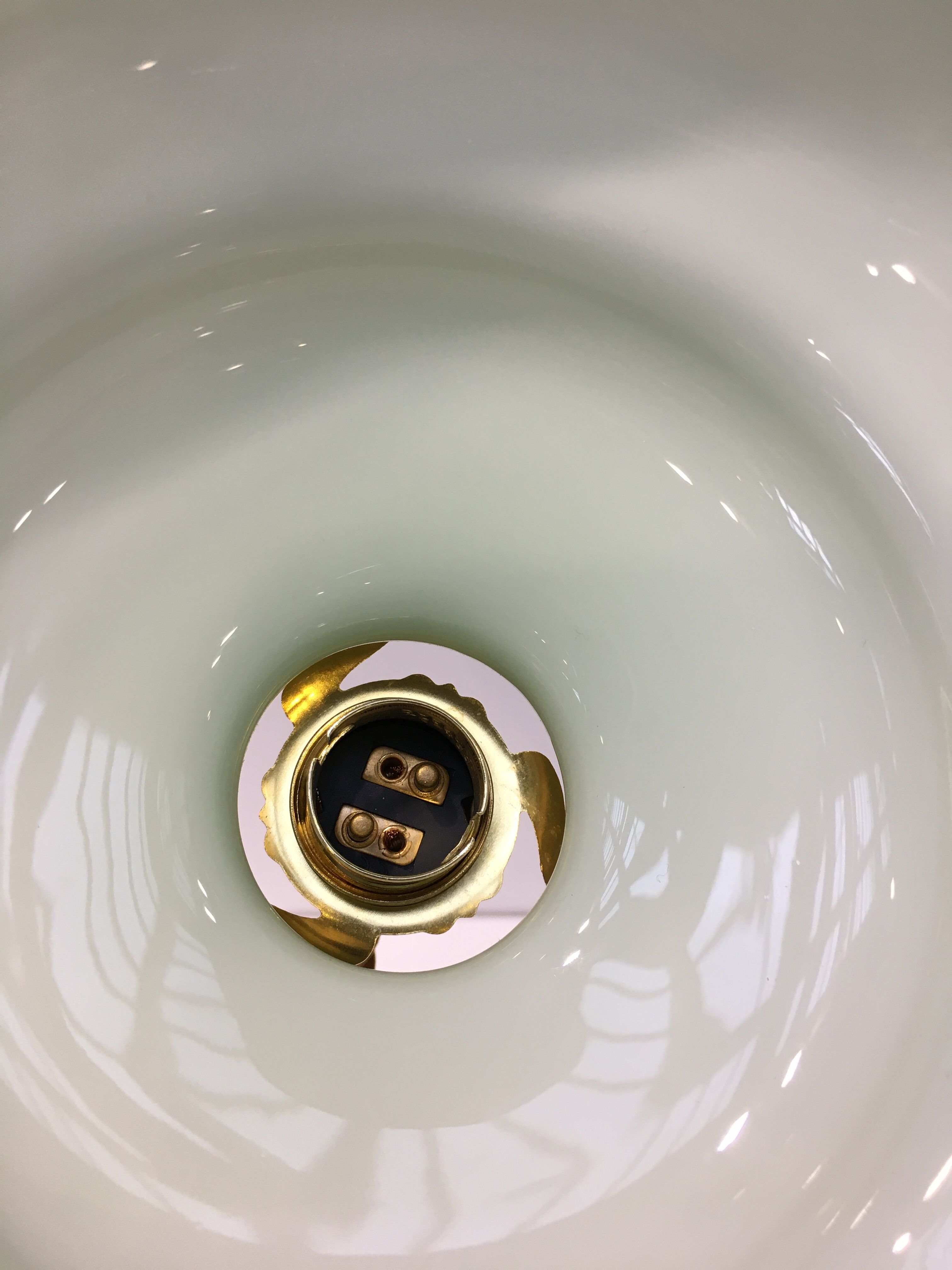 Vintage suspension lamp in green opaline