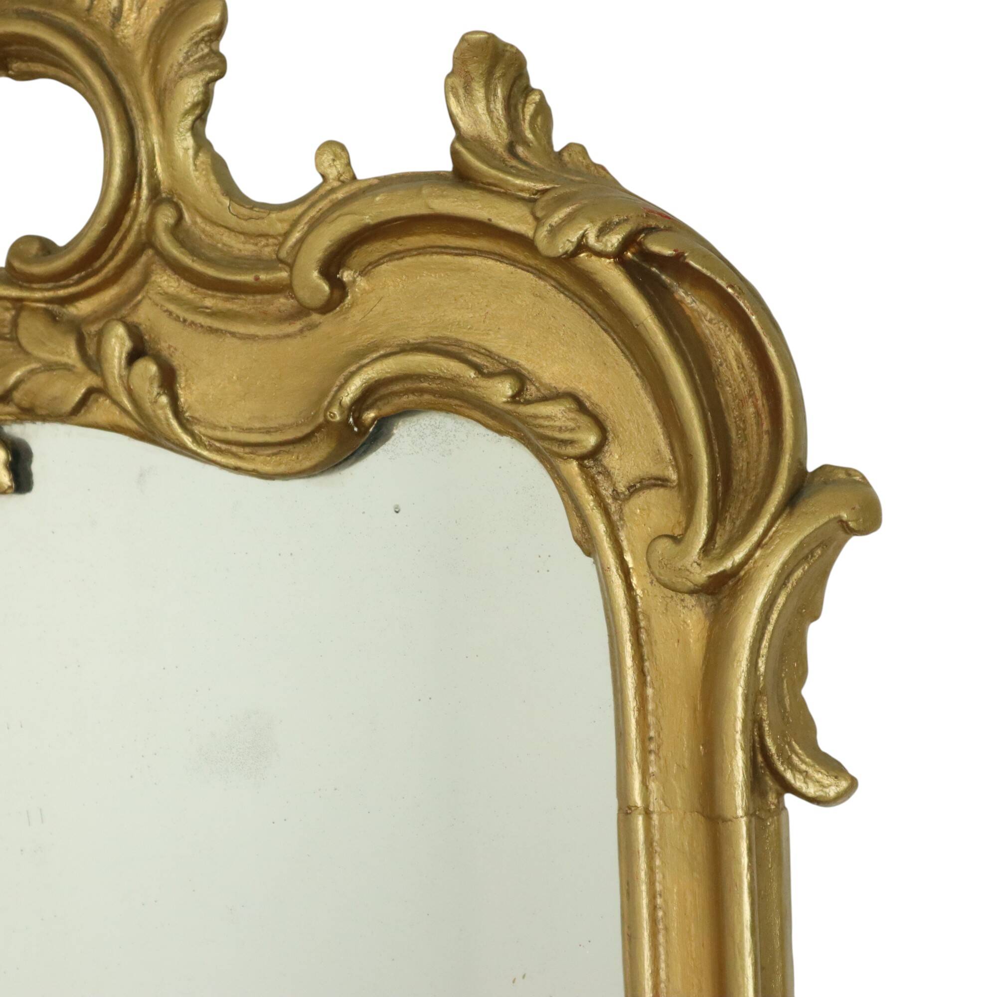 Miroir ancien français doré de style baroque du XIXe siècle 148 cm