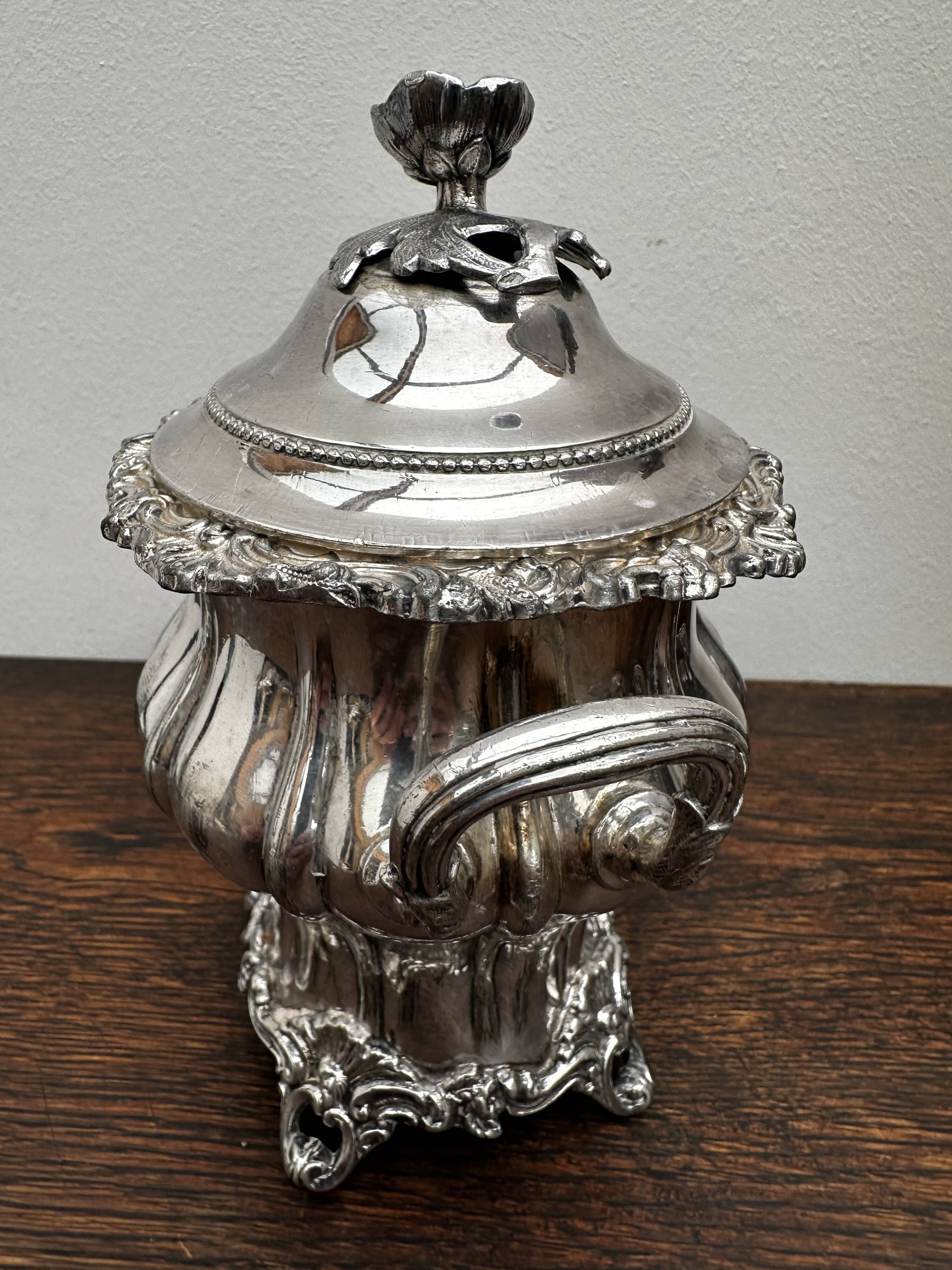Art Nouveau Silver Metal Sugar Bowl