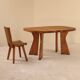 Table in solid elm, Atelier C. Demoyen, France, 1980s